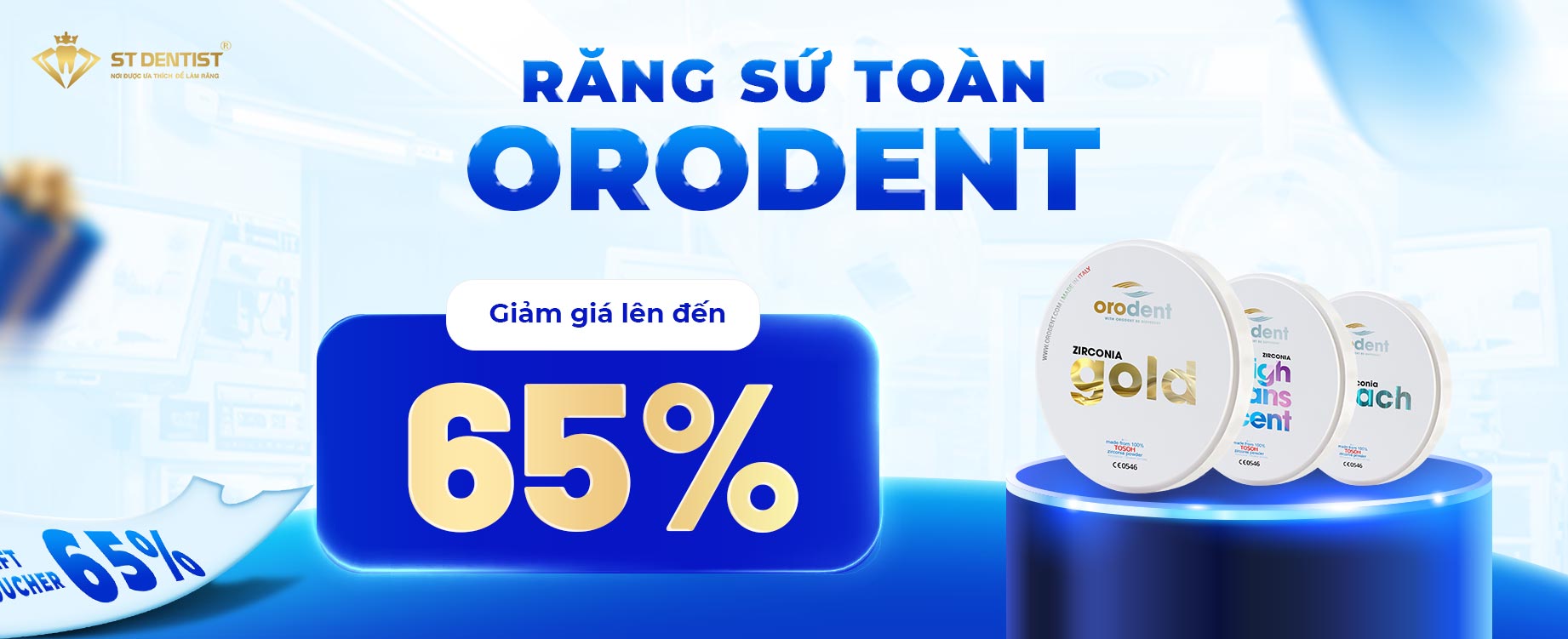 Răng sứ Orodent giảm 65%